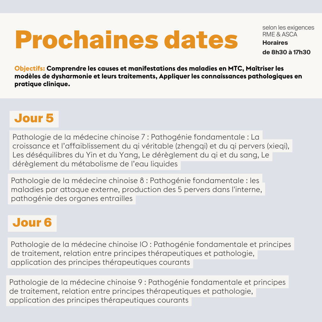 Pathologie de la médecine chinoise • Module A-03 - 11,5 jours