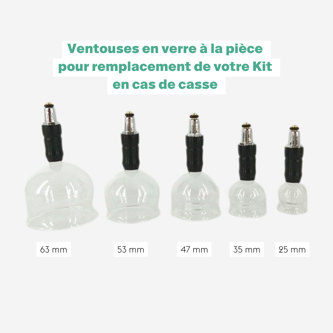 Ventouses en verre à la piece • pour le kit ventouse
