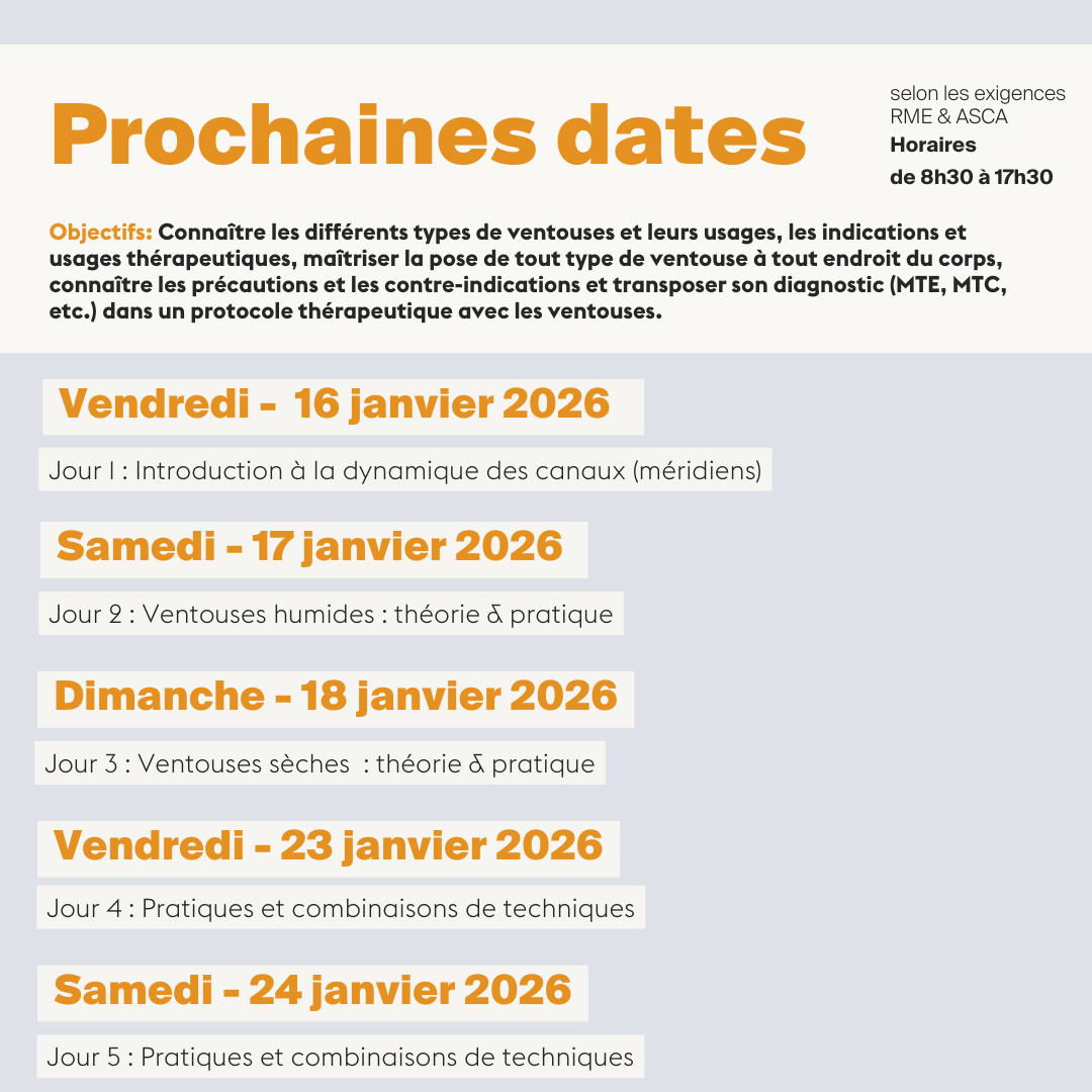 Ventouses • séches & humides - 4,5 jours