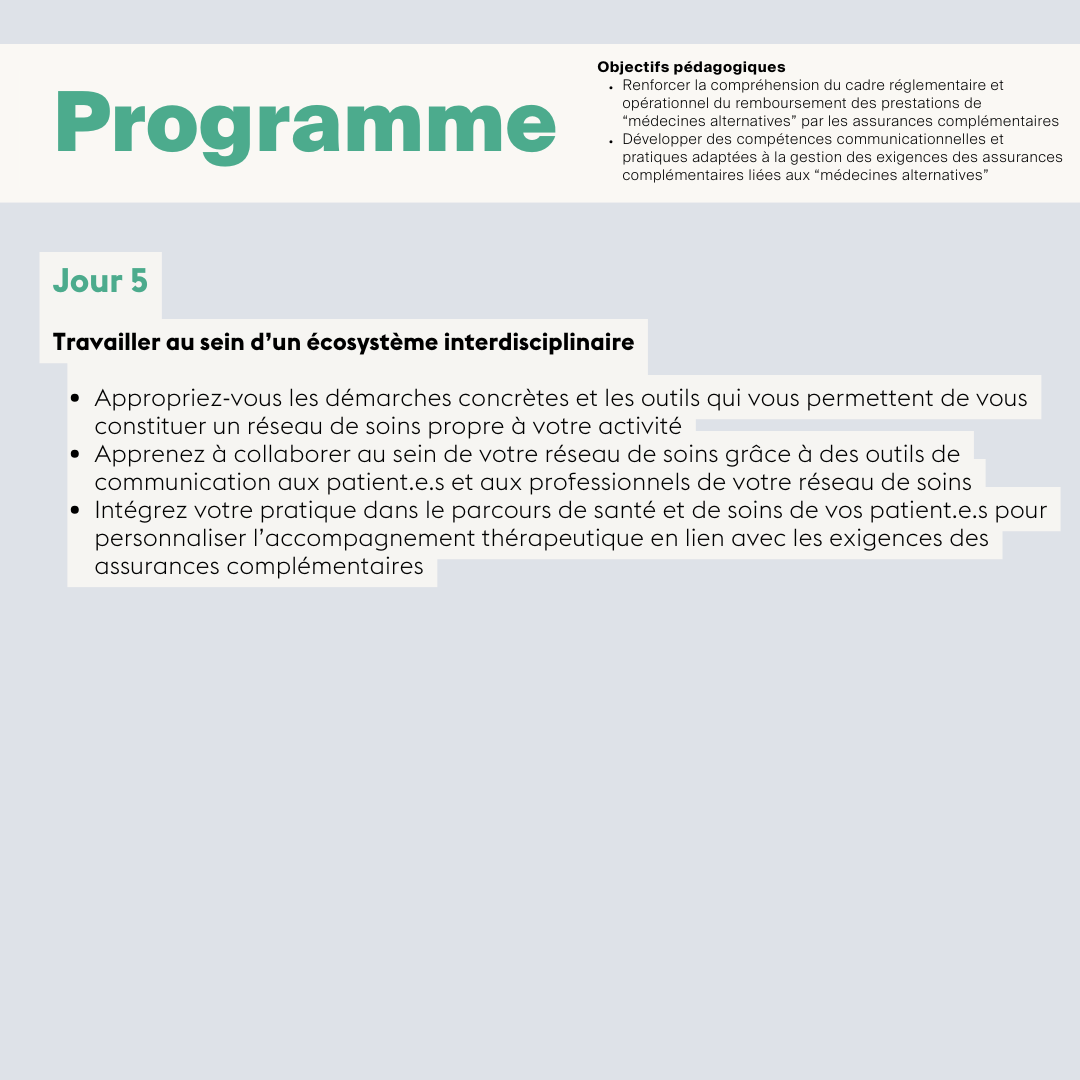 Mise en pratique du cadre et des exigences des assurances complémentaires liées à vos prestations du secteur • En ligne synchrone