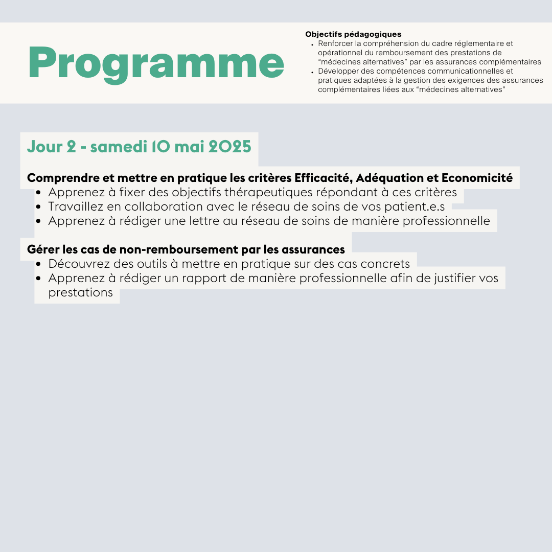 Mise en pratique du cadre et des exigences des assurances complémentaires liées à vos prestations du secteur • En ligne synchrone