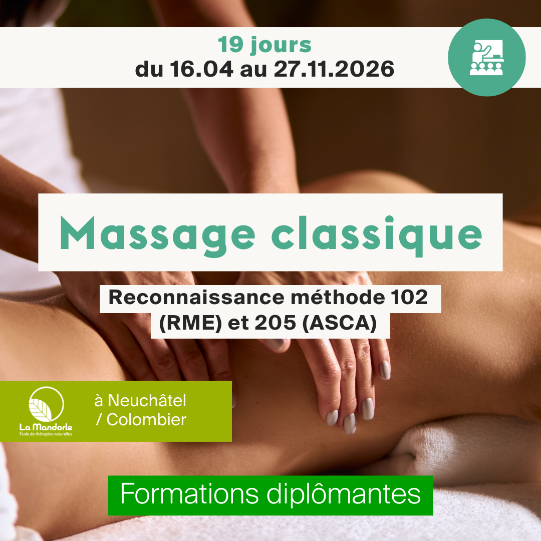 Massage classique  • ASCA méthode 205 et RME méthode 102 - 19 jours