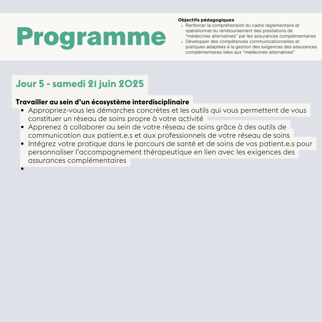 Travailler au sein de votre réseau professionnel en lien avec les exigences des assurances complémentaires • En ligne synchrone