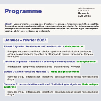 Homéopathie  pour la MTE • 6 jours