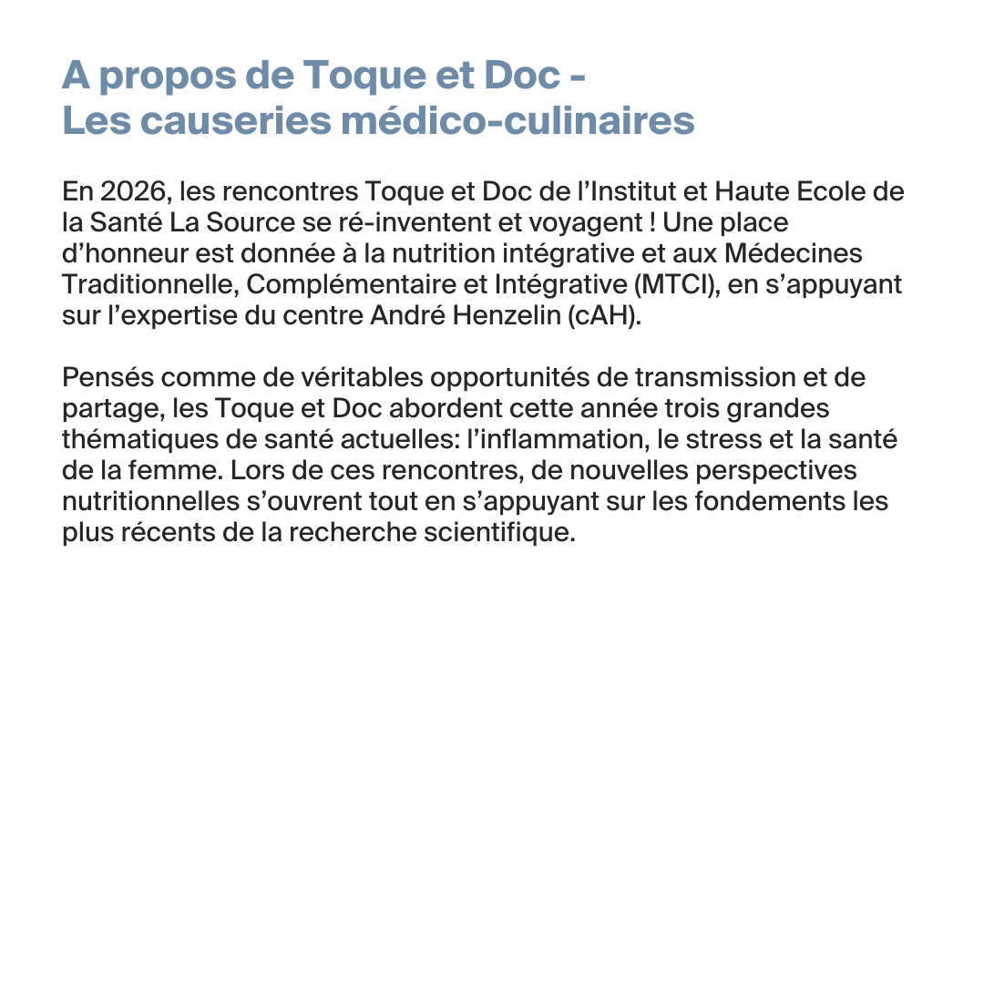Toque et Doc 2026 : la nutrition intégrative