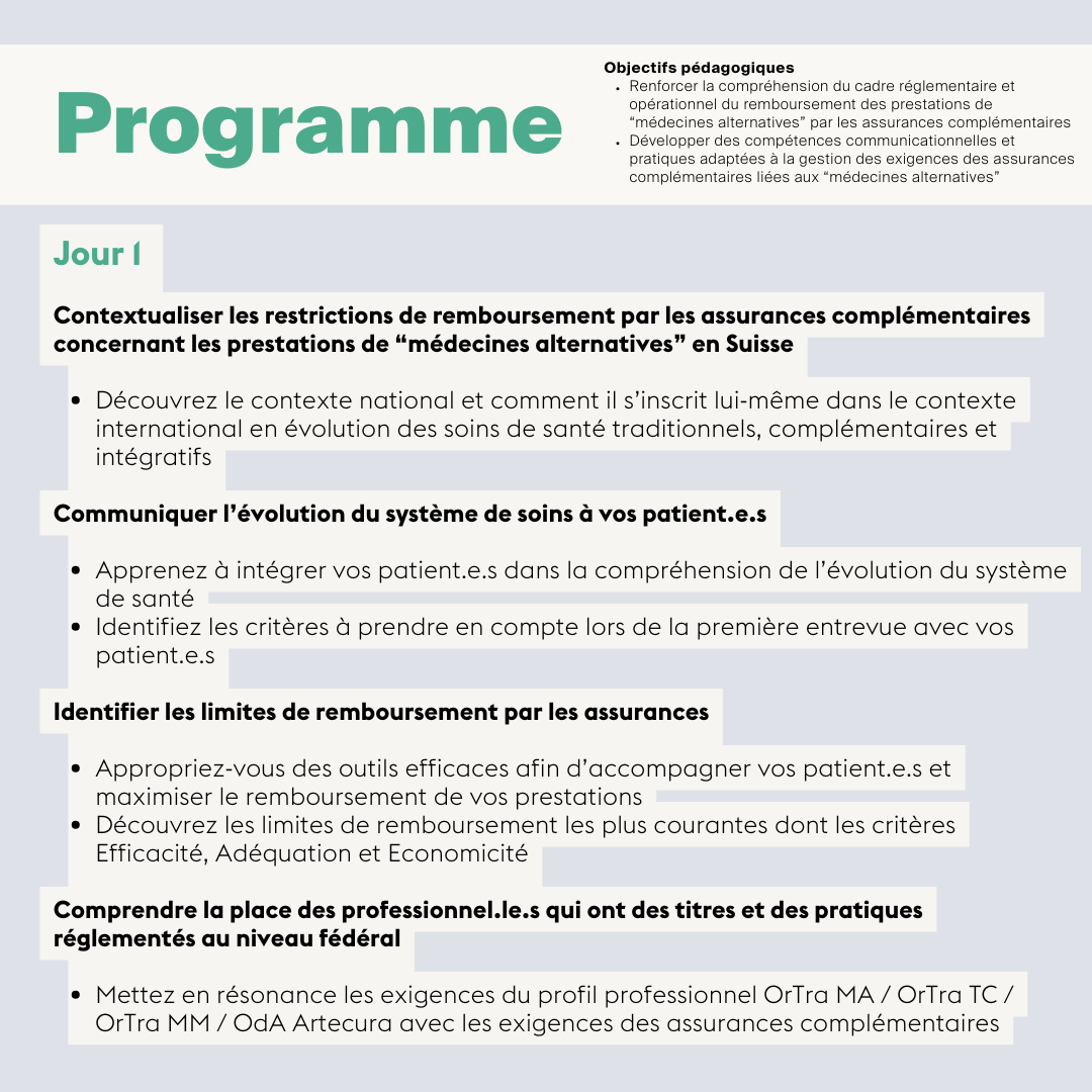 Mise en pratique du cadre et des exigences des assurances complémentaires liées à vos prestations du secteur • En ligne synchrone