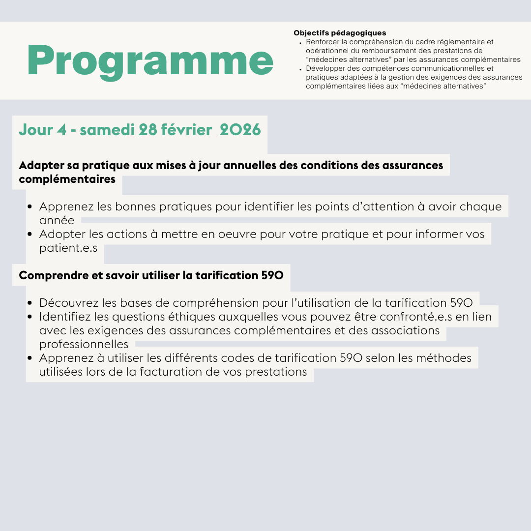 Mise en pratique du cadre et des exigences des assurances complémentaires liées à vos prestations du secteur • En ligne synchrone