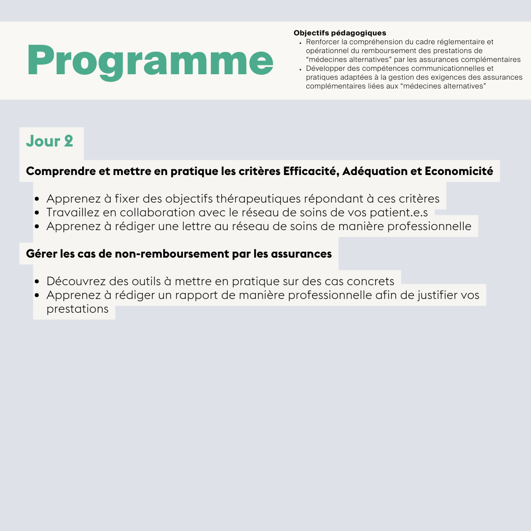 Mise en pratique du cadre et des exigences des assurances complémentaires liées à vos prestations du secteur • En ligne synchrone