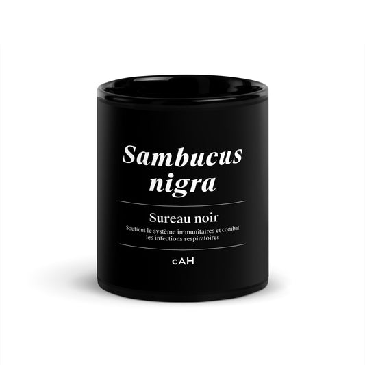 Mug brillant noir Sambucus Nigra