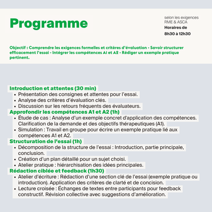 Apprendre à rédiger l’essai pour l’obtention du Certificat de Branche OrTra TC • 0,5 jour