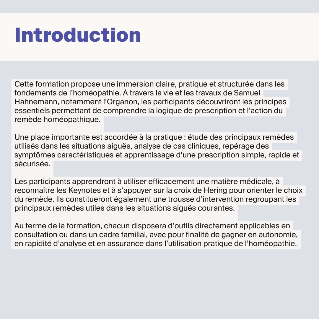 Homéopathie  pour la MTE • 6 jours