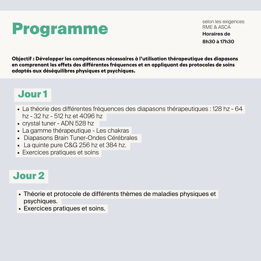 Diapasons thérapeutiques • Novembre 2026 • 2 jours